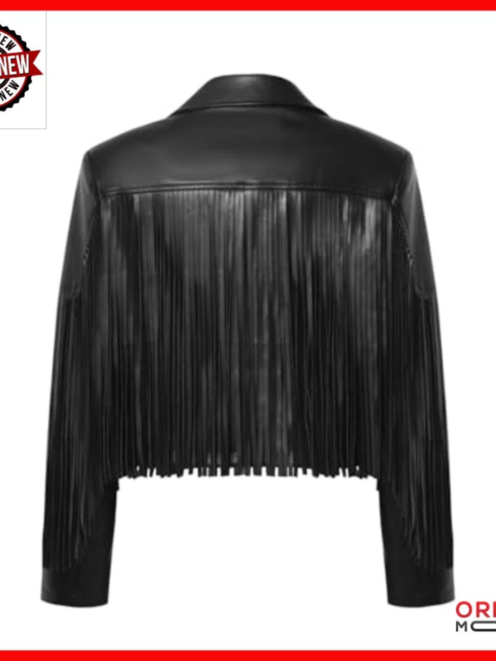 Faux Leather Fringe Jacket Crop Moto Top Western Cowgirl Concert Outfit - Picture 7 of 7